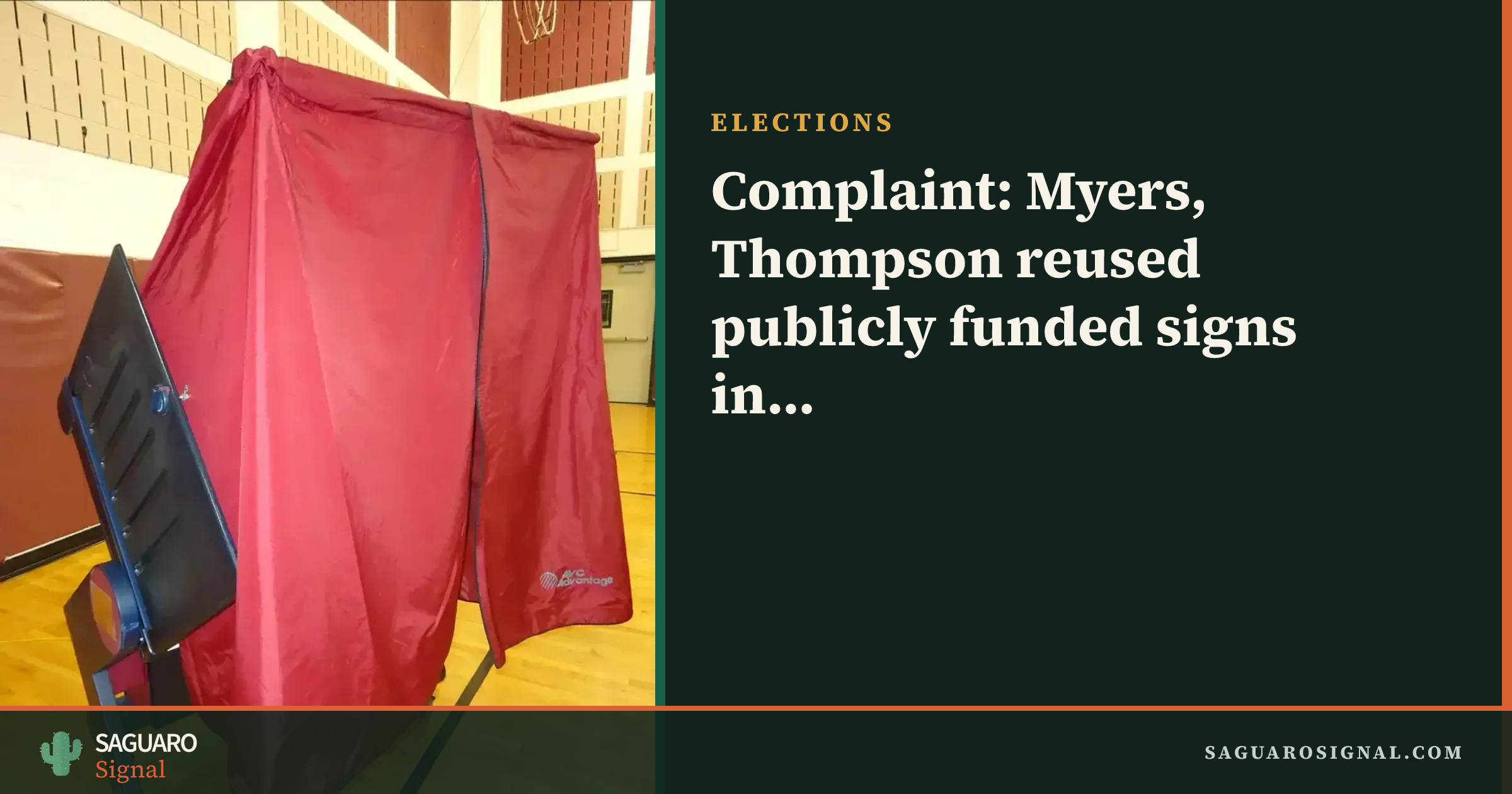 Complaint puts Myers and Thompson's 2026 signs under the Clean ...